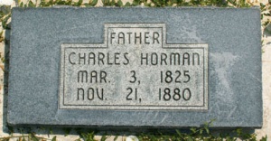 The gravestone of Charles Horman (1825-1880) in a US cemetery