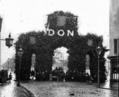 Archway erected in the Parade in Sir George's honour