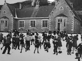 A snow-covered playground - date unknown