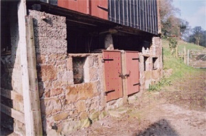 The pigsties in the 'Dutch' barn