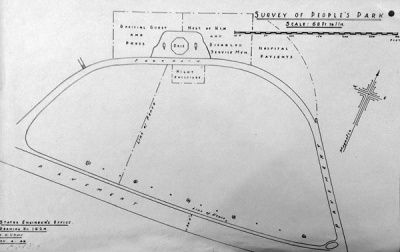 Diagram of layout for first anniversary of Liberation celebrations in People's Park in 1946