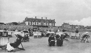 The beach in front of the hotel was always popular and remains so today