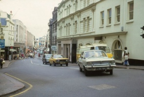 The Hill Street end of Halkett Place in the 1970s