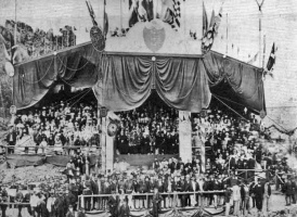 The 1872 ceremony for the laying of the Elizabeth Castle breakwater foundation stone