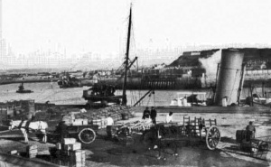 Loading on the Victoria Pier in 1887 by Ernest Baudoux
