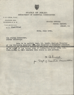 Formal record of typewriter's return