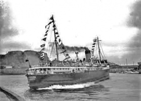 St Helier arrives in Jersey on her maiden voyage on 16 June 1946