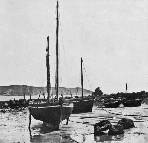 1850s photograph by Thomas Sutton of fishing boats in St Brelade's Bay