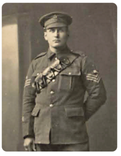 Sergeant George Edward Yates, DCM, Royal Garrison Artillery, was not born in Jersey but had lived there for a dozen years before the outbreak of war and married a local girl. A time-serving soldier, he was serving in China and went to France in 1915 to serve with siege batteries until the Armistice. The London Gazette announcement of his award of the Distinguished Conduct Medal read: 'For conspicuous gallantry and devotion to duty. This reliable and capable non-comissioned officer has set a fine example of steadiness under fire and of disregard of danger at all times'.