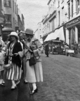 Shoppers at the Halkett Place end of the street in the 1930s