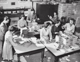 Packing brochures in the 1960s