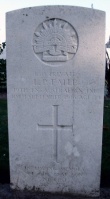 The grave of Great War casualty Leslie Philip Falle at Railway Dugouts Burial Ground, near Ypres