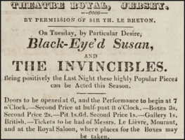 Theatre Royal advert in Loyalist in 1829