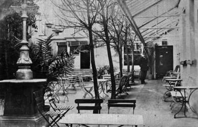 Another view of the terrace in the middle of the hotel block