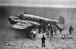 An Avro Anson on the beach