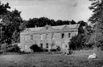 The manor before it was restored and extended. This picture shows cleary how unbalanced the facade appears with the door offset from the centre