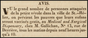1833 advert in L'Impartial