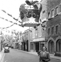 Coronation decorations in 1953 - Evening Post photograph