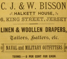 Brothers Charles John and Walter Bisson operated a drapery business at Halkett House, 6 King Street, where the island's Government House was previously situated. For much of the 20th century this site was home to Woolworth