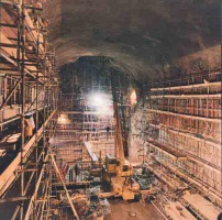 The Fort Regent cavern under construction