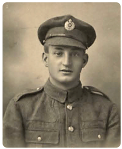 Lance-Corporal Peter Perrin, MM, 203 Field Company Royal Engineers, joined in March 1917 and went to France in September of that year, remaining on the Western Front until the end of hostilities. He was awarded the Military Medal for his part in rushing an enemy salient on the Somme, following up a bayonet attack by infantry while under machine gun fire. He was born in Trinity in 1892, the son of French immigrants Julien Marie Perrin (1866- ) and Isabelle Marie Francoise Jouny (1873- ). After the war he married Alice Harriet Syvret