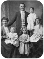 Anne Marie Forgeard, with her husband Arthur Thomas Crocker and children Gertrude, Blanche, Phyllis and Lionel