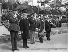 One year on, and People's Park is the venue for Liberation Day celebrations in 1946