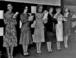 A fashion show - what the well-dressed secretary was wearing in 1975