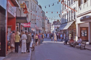 Looking towards the western end of the street