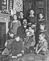 Albert Kempster with nine of his children