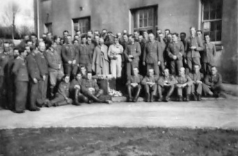 This photograph shows German soldiers with nurses dressed as 'Easter bunnies'