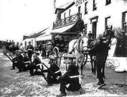 Members of the Royal Welsh Fusiliers returned to the island in 1902 from a tour of duty in South Africa