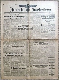 Deutsche Inselzeitung, the German language newspaper produced during the Occupation, under orders, by the Jersey Evening Post