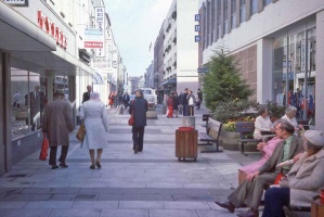 The pedestrianised end of the street where it meets King Street
