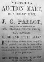 J G Pallot acquired Victoria Auction Mart from Charles de Ste Croix