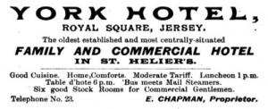 E Chapman ran the York Hotel in the Royal Square in 1898