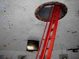 The stairs to the roof