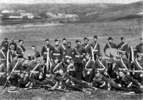 Militia soldiers with a Maxim Gun in 1901